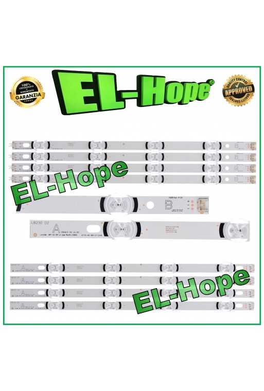 KIT 8 BARRE STRIP 4 LED PER TV 39" LG DRT 3.0 Rev00 LB230 TYPE A / LB231 TYPE-B