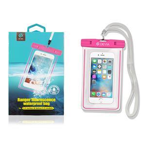 COVER CUSTODIA UNIVERSALE PER SMARTPHONES WATERPROOF BAG DEVIA RANGER FLUORESCENCE ROSA