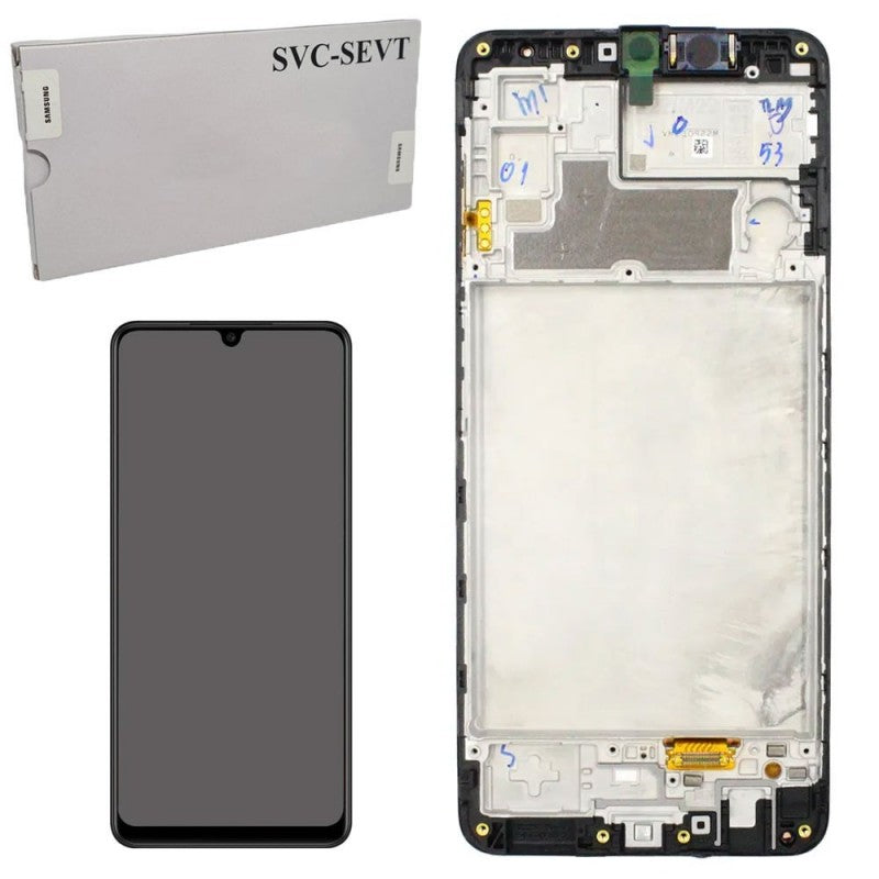 Samsung SERVICE PACK Display LCD ORIGINALE + Frame Per Galaxy M22 M225 F22 E225 | Nero