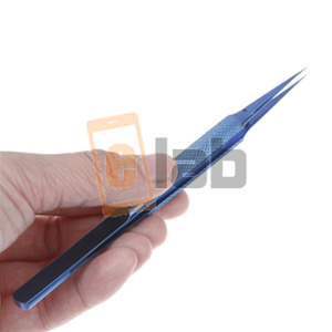 PINZETTA PUNTA DRITTA 0.15 MM LEGA DI TITANIO BLU BT-11
