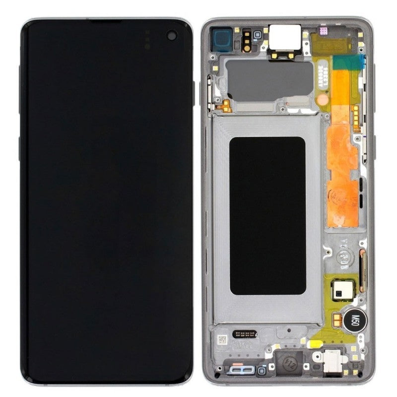 Samsung SERVICE PACK Display LCD ORIGINALE + Frame Per Galaxy G973 S10 | Prism Silver