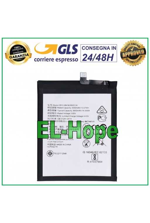 BATTERIA HB436380ECW PER HUAWEI P30 ELE-L09 ELE-L29 3650 mAh PARI ORIGINALE
