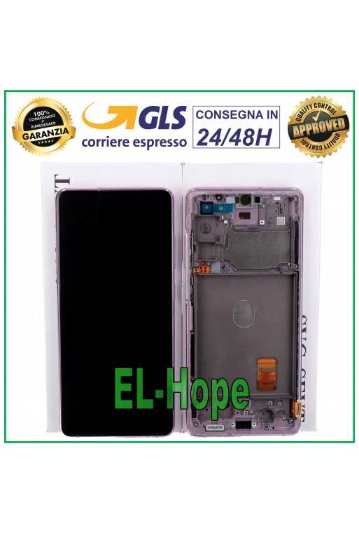 DISPLAY ORIGINALE FRAME SAMSUNG S20 FE SM-G780F TOUCH LAVENDER VIOLA GH82-24220C