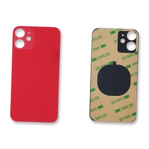 VETRO POSTERIORE PER IPHONE 12 MINI ROSSO (BIG HOLE) COMPATIBILE