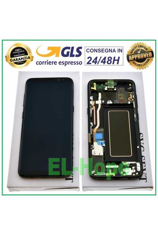 DISPLAY TOUCH ORIGINALE RENEWED SAMSUNG S8 SM-G950 SCREEN FRAME NERO GH97-20457A