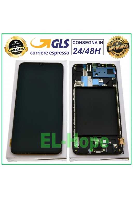 DISPLAY ORIGINALE RENEWED SAMSUNG A70 SM-A705 A705F FRAME TOUCH NERO GH82-19747A