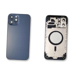 BACK COVER PER IPHONE 12 PRO MAX BLU CON FRAME COMPATIBILE