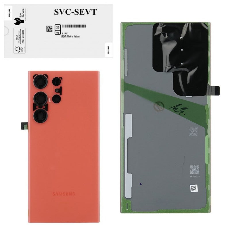 Samsung Back Cover Originale Service Pack per Galaxy S23 Ultra SM-S918B Red - Rosso