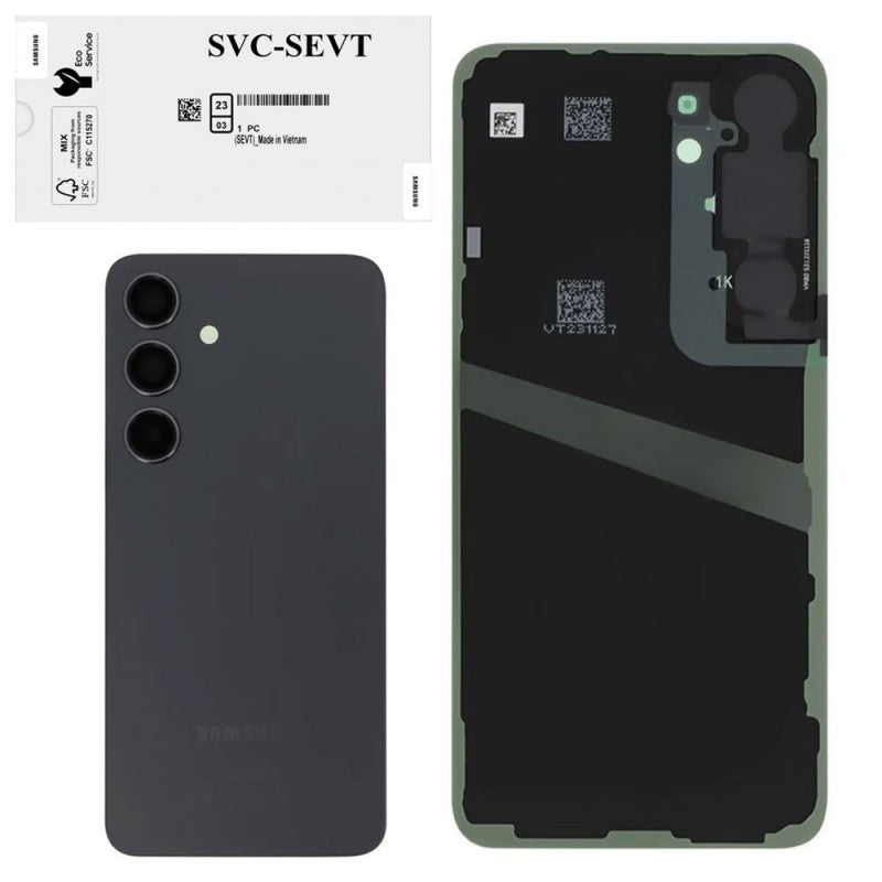 Samsung Back Cover Originale Service Pack per Galaxy S24 SM-S921B | Onyx Black