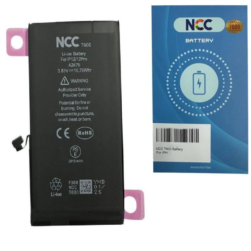 NCC T600 Batteria Compatibile per Apple iPhone 12 / iPhone 12 Pro A2172 A2402 A2341 A2406 | TI Chip - 2815mAh
