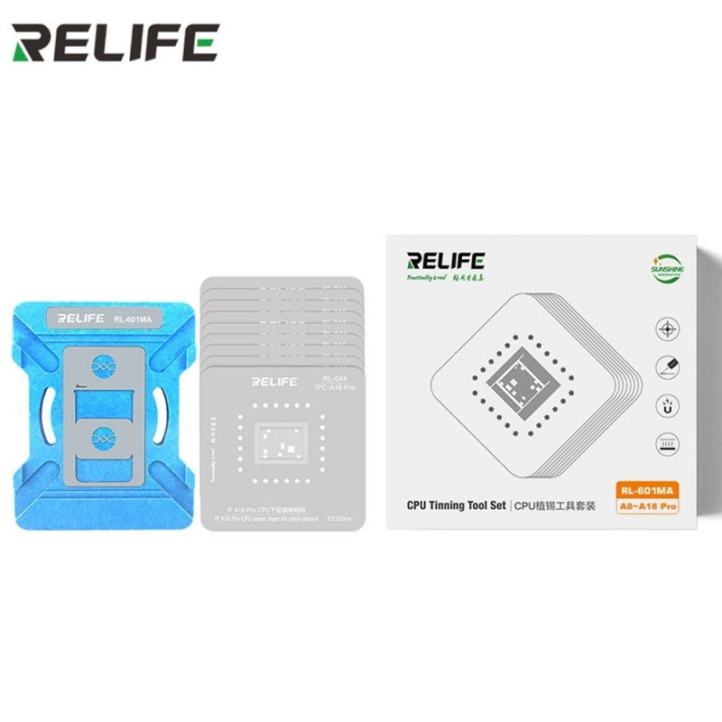 RELIFE RL-601MA Set di Attrezzi per Riparazione CPU per iPhone Series (A8-A18 Pro)