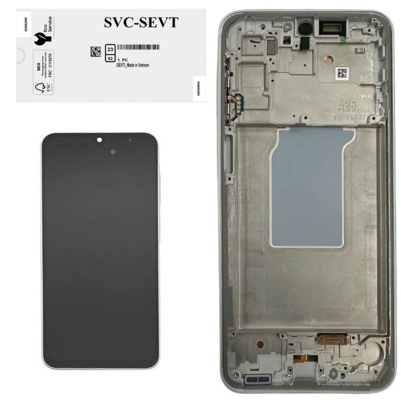 Samsung SERVICE PACK Display LCD ORIGINALE + Frame Galaxy A26 5G 2025 A266 | Bianco