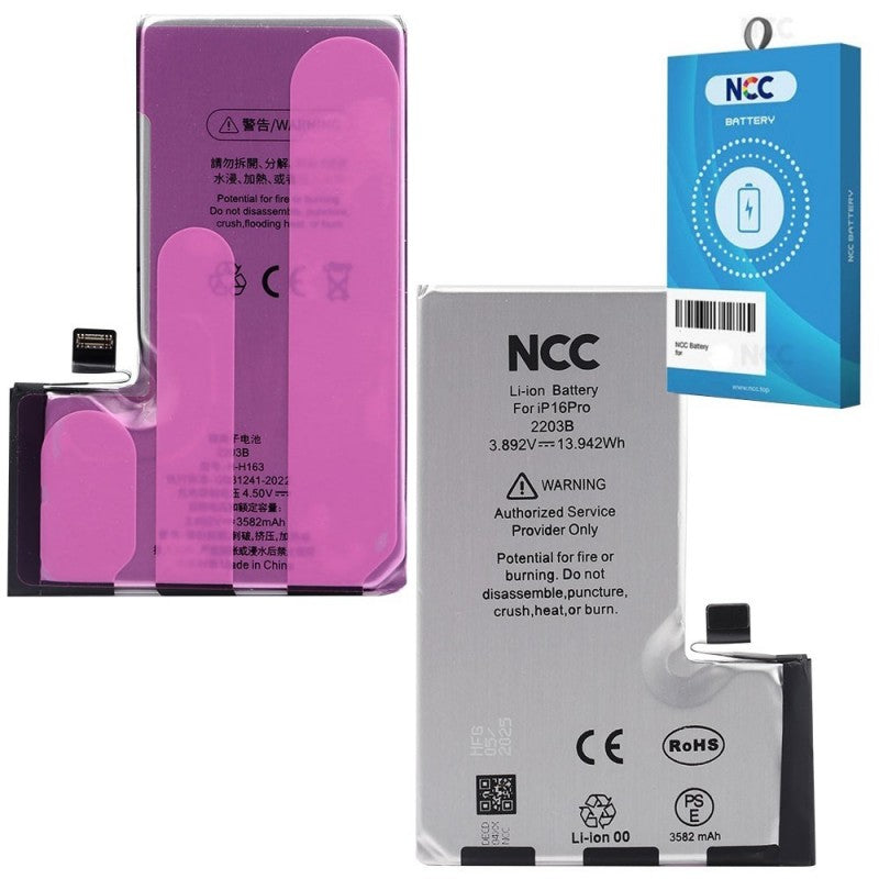 NCC Batteria Compatibile per Apple iPhone 16 Pro | ZY Taiwan Chip