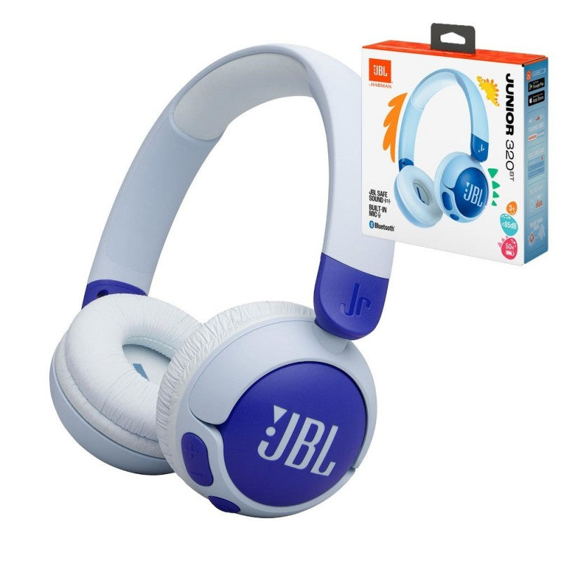 JBL JR 320BT Cuffie a Padiglione Bluetooh Supra-Aurali per Bambini Limitatore Volume | Blu