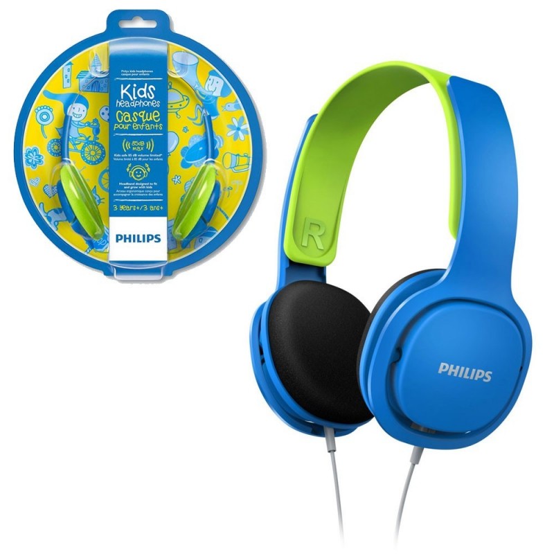 Philips Cuffie Kids Headphones SHK2000 con filo - 85dB MAX | BLU