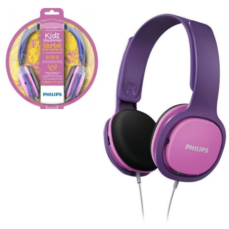 Philips Cuffie Kids Headphones SHK2000 con filo - 85dB MAX | Pink