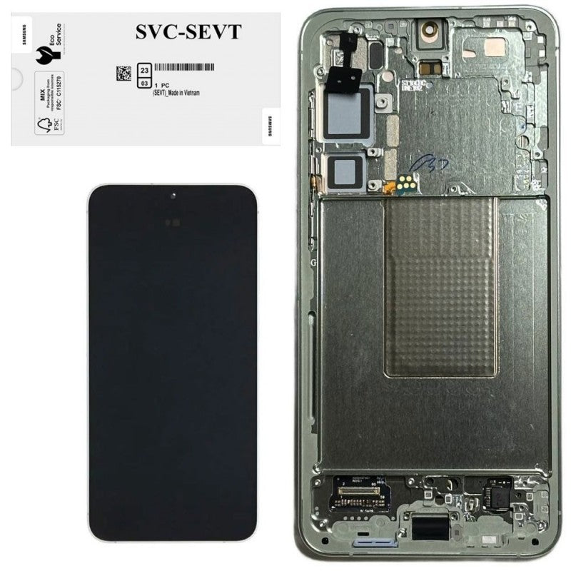 Samsung SERVICE PACK Display LCD ORIGINALE + Frame Per Galaxy S24 Plus 5G 2024 S926 GREEN