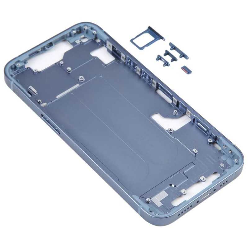 Middle Frame Telaio con Carrello Sim e Tasti Laterali per Apple iPhone 14 | Blu