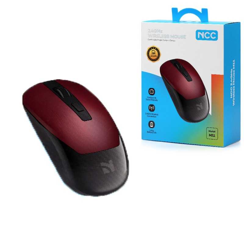 NCC 2.4GHz Wireless Mouse M11 DPI Regolabile | Rosso