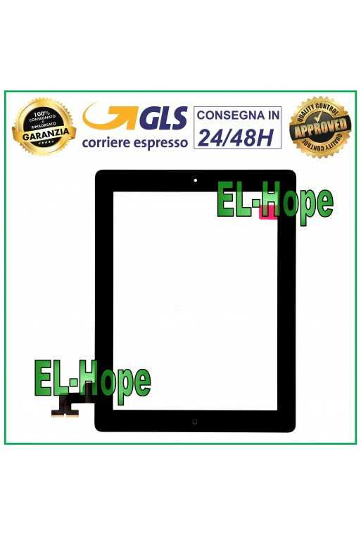TOUCH SCREEN PER APPLE IPAD 2 WIFI 3G A1395 A1396 A1397 VETRO NERO + TASTO HOME
