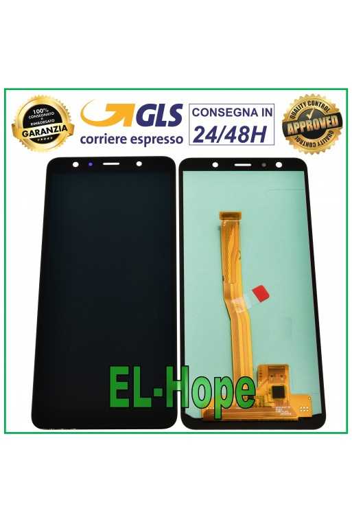 DISPLAY LCD TFT PER SAMSUNG GALAXY A7 2018 SM-A750F TOUCH SCREEN VETRO NERO