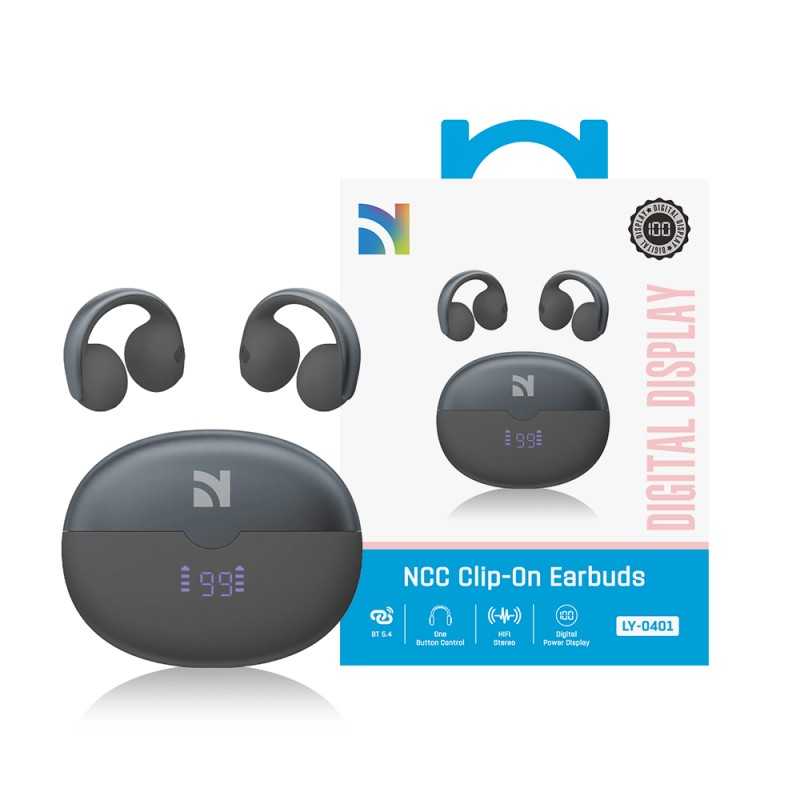 NCC Auricolare Bluetooth LY-0401 Cuffie Earbuds Wireless con Display Digitale | Nero