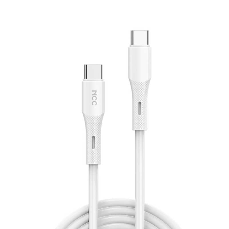 NCC Cavo di Ricarica da USB-C a USB-C 60W in Silicone D122CC | 1.2M Bianco