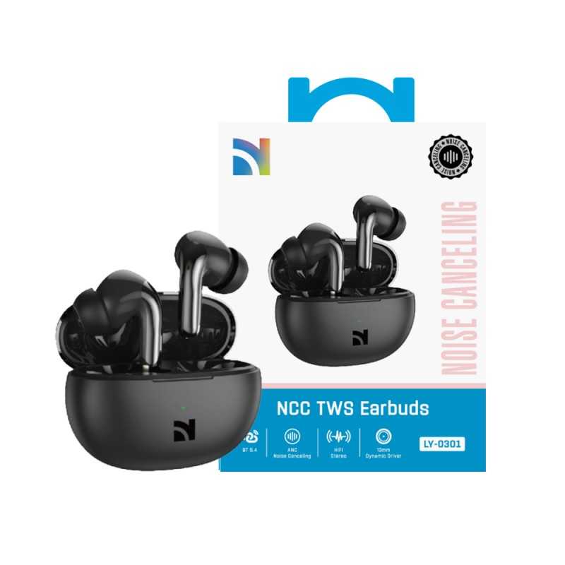 NCC Auricolare Bluetooth LY-0301 Sheng Cuffie Earbuds ANC Noise Canceling | Nero