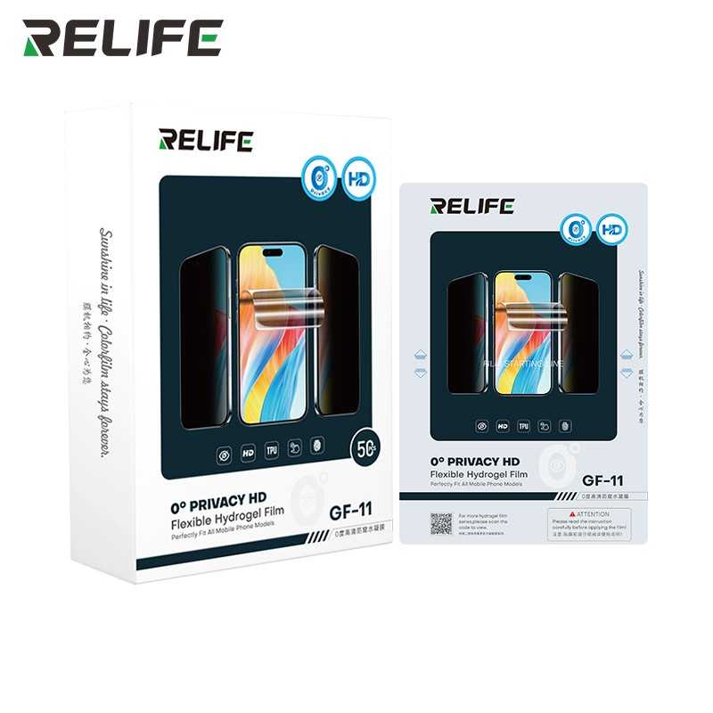 RELIFE GF-11 Pellicola Idrogel Privacy HD Lucida 0 Angolo Necessario | 50Pcs