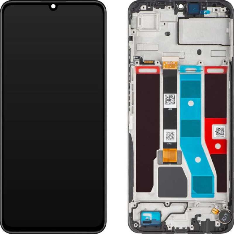 Realme SERVICE PACK Display LCD ORIGINALE + Frame Per Note 50 Midnight Black | RMX3834