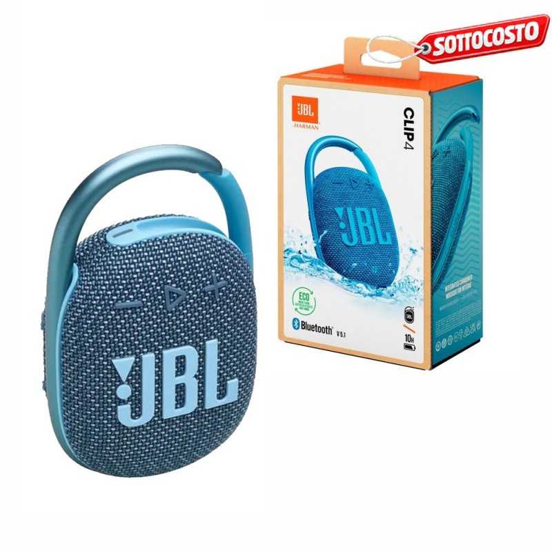 JBL CLIP 4 Eco Speaker Bluetooth Cassa Portatile Waterprood e Dustproof IP67 | Blu