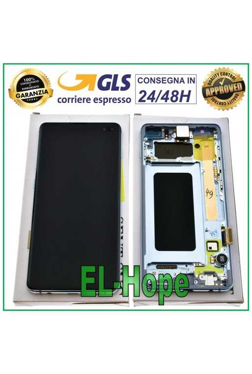 DISPLAY ORIGINALE SAMSUNG S10+ PLUS SM-G975F TOUCH SCREEN PRISM BLUE GH82-18849C