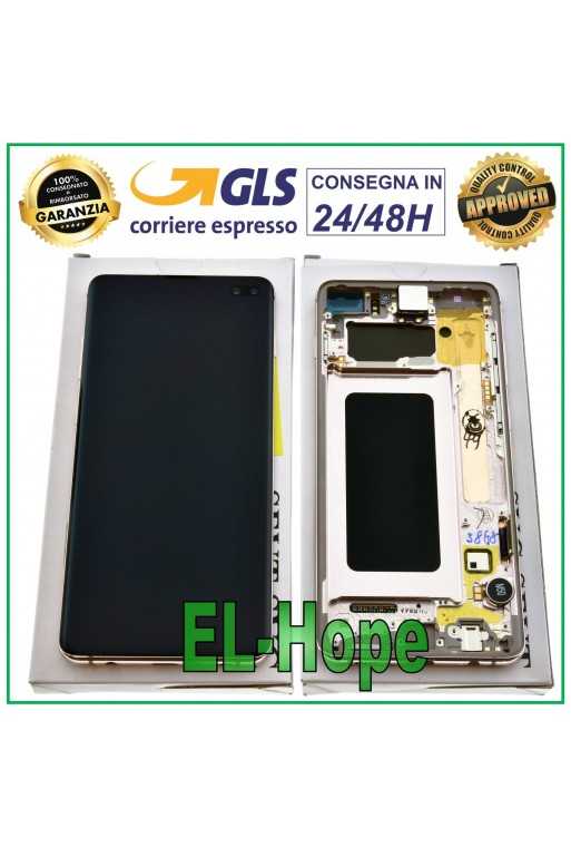 DISPLAY ORIGINALE SAMSUNG S10+ PLUS SM-G975F TOUCH CERAMIC BIANCO GH82-18849J