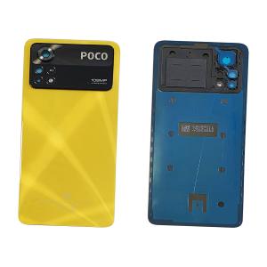 BACK COVER PER XIAOMI POCO X4 PRO 5G GIALLO CON VETRO CAM 5600060K6P00