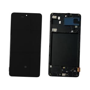 DISPLAY LCD PER SAMSUNG A715F A71 NERO CON FRAME (OLED) (O/S)