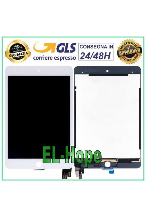 DISPLAY LCD TOUCH SCREEN PER APPLE IPAD MINI 5 A2133 2124 2125 2126 VETRO BIANCO