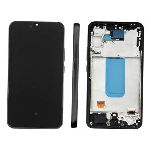DISPLAY LCD PER SAMSUNG A346B A34 NERO CON FRAME (AMOLED) (O/S)