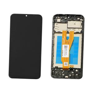 DISPLAY LCD PER SAMSUNG A032F A03 CORE NERO CON FRAME