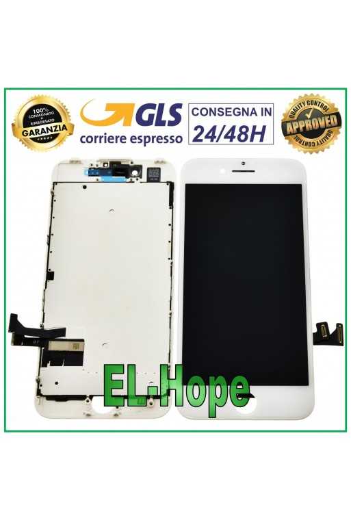 DISPLAY LCD PER APPLE IPHONE 7 7G TOUCH SCREEN VETRO BIANCO PARI ORIGINALE