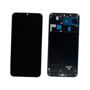 DISPLAY LCD PER SAMSUNG A205F A20 NERO CON FRAME (AMOLED) (O/S)