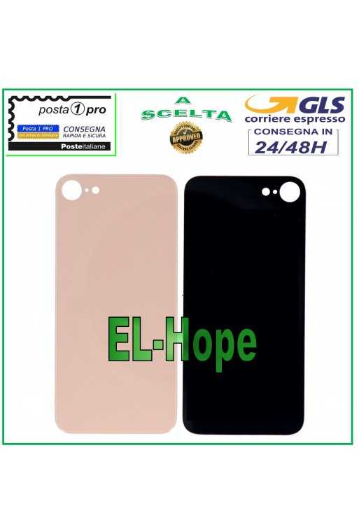 VETRO SCOCCA POSTERIORE COPRI BATTERIA PER APPLE IPHONE 8 BACK COVER ROSA GOLD