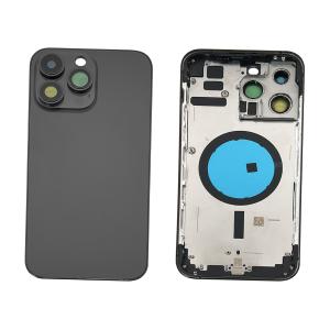 BACK COVER PER IPHONE 14 PRO MAX NERO / SPACE BLACK CON FRAME COMPATIBILE