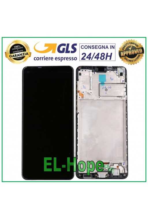 DISPLAY LCD + FRAME PER SAMSUNG GALAXY A21S SM A217F TOUCH SCREEN VETRO NERO