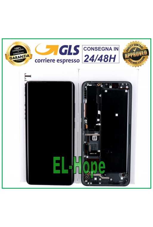 DISPLAY ORIGINALE FRAME XIAOMI MI NOTE 10 LITE M2002F4LG TOUCH TARNISH GRAY NERO