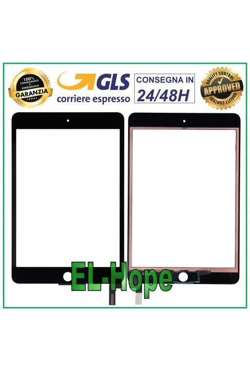 TOUCH SCREEN PER APPLE IPAD MINI 4 WIFI 3G A1538 A1550 VETRO NERO