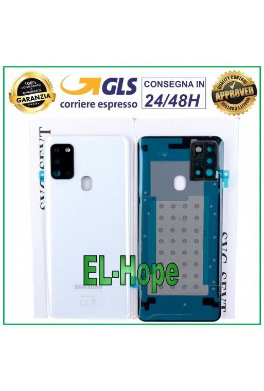 SCOCCA POSTERIORE ORIGINALE SAMSUNG GALAXY A21S SM-A217 BACK COVER VETRO BIANCO
