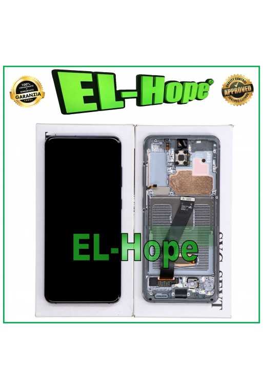 DISPLAY FRAME ORIGINALE SAMSUNG S20 SM-G980 G981 TOUCH NERO GRAY GH82-22123A