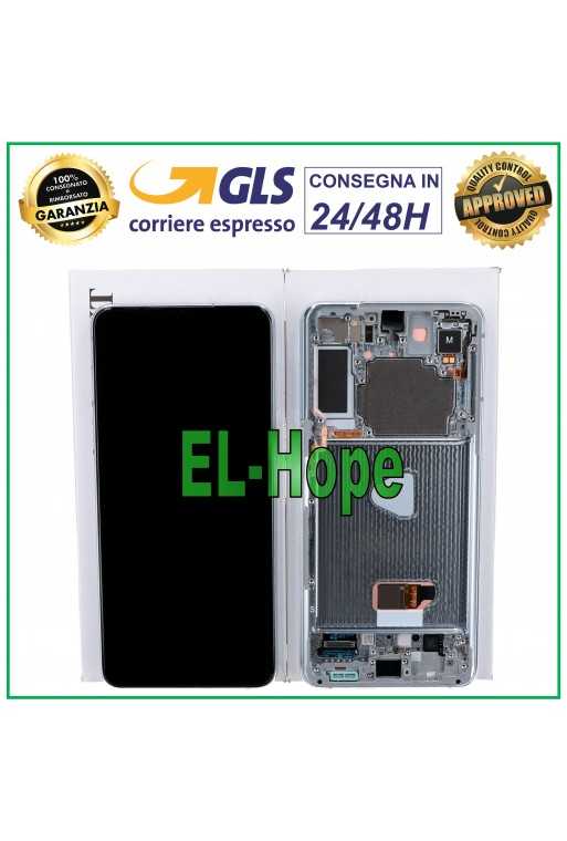 DISPLAY ORIGINALE FRAME SAMSUNG S21+ PLUS SM-G996 TOUCH SILVER GH82-24554C