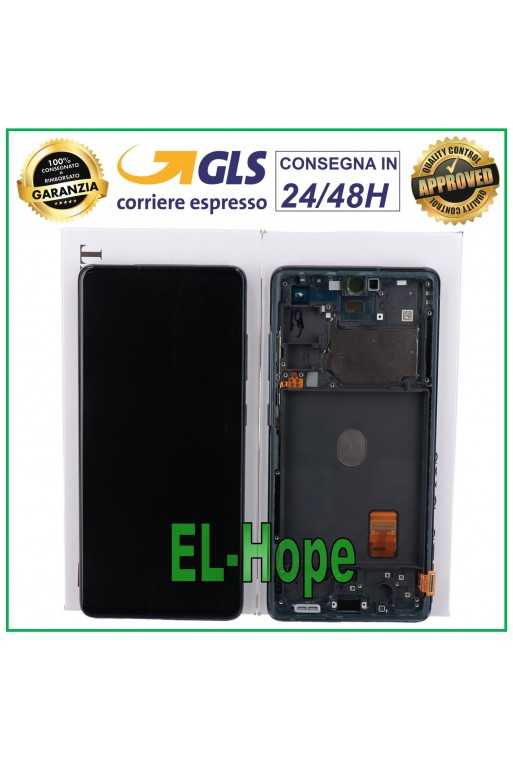DISPLAY LCD FRAME ORIGINALE SAMSUNG GALAXY S20 FE SM-G781F TOUCH SCREEN NAVY BLU