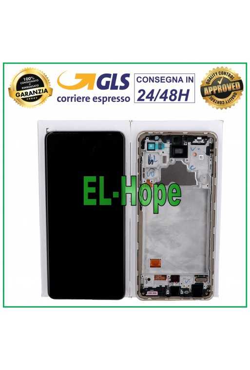 DISPLAY ORIGINALE SERVICE SAMSUNG A72 SM-A725 4G TOUCH FRAME BIANCO GH82-25541D